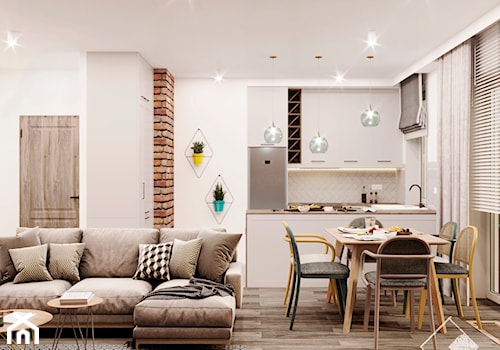 Mieszkanie w Warszawie 70m2 - Salon, styl industrialny - zdjęcie od Szkic Design - Projektowanie wnętrz