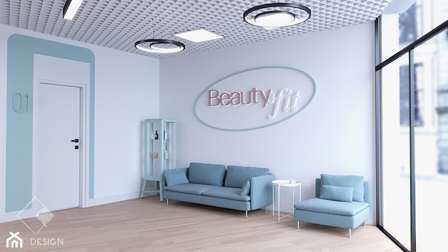 BeautyFit - Wnętrza publiczne, styl glamour - zdjęcie od Szkic Design - Projektowanie wnętrz