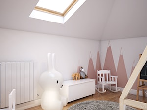 Duży dom w Warszawie - Średni biały pokój dziecka dla dziecka dla chłopca dla dziewczynki, styl ska ... - zdjęcie od Szkic Design - Projektowanie wnętrz