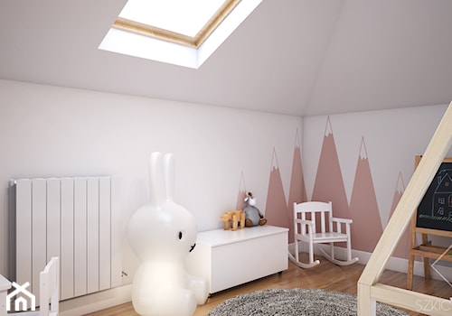 Duży dom w Warszawie - Średni biały pokój dziecka dla dziecka dla chłopca dla dziewczynki, styl skandynawski - zdjęcie od Szkic Design - Projektowanie wnętrz