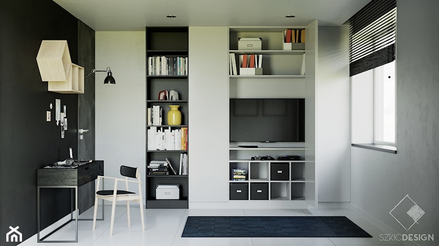 Dom w Gdyni - Biuro, styl nowoczesny - zdjęcie od Szkic Design - Projektowanie wnętrz