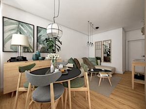 Mieszkanie w bloku - Średni biały salon z jadalnią, styl nowoczesny - zdjęcie od Beata Szczudrawa projektowanie wnętrz