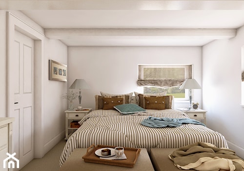 Rustykalny dom pod Zittau - Średnia biała sypialnia, styl rustykalny - zdjęcie od Beata Szczudrawa projektowanie wnętrz