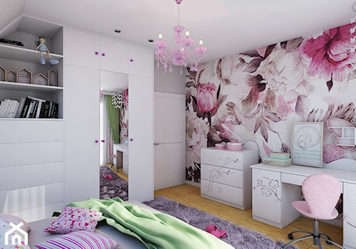 Dom w Leśnej - Średni szary pokój dziecka dla nastolatka dla dziewczynki, styl nowoczesny - zdjęcie od Beata Szczudrawa projektowanie wnętrz