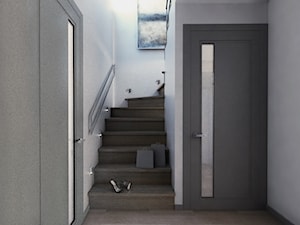 Dom w stylu nowoczesnym - Średni biały szary hol / przedpokój, styl nowoczesny - zdjęcie od Beata Szczudrawa projektowanie wnętrz
