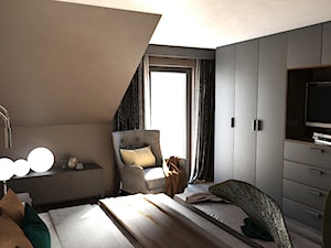 Dom w stylu nowoczesnym - Średnia szara sypialnia na poddaszu - zdjęcie od Beata Szczudrawa projektowanie wnętrz