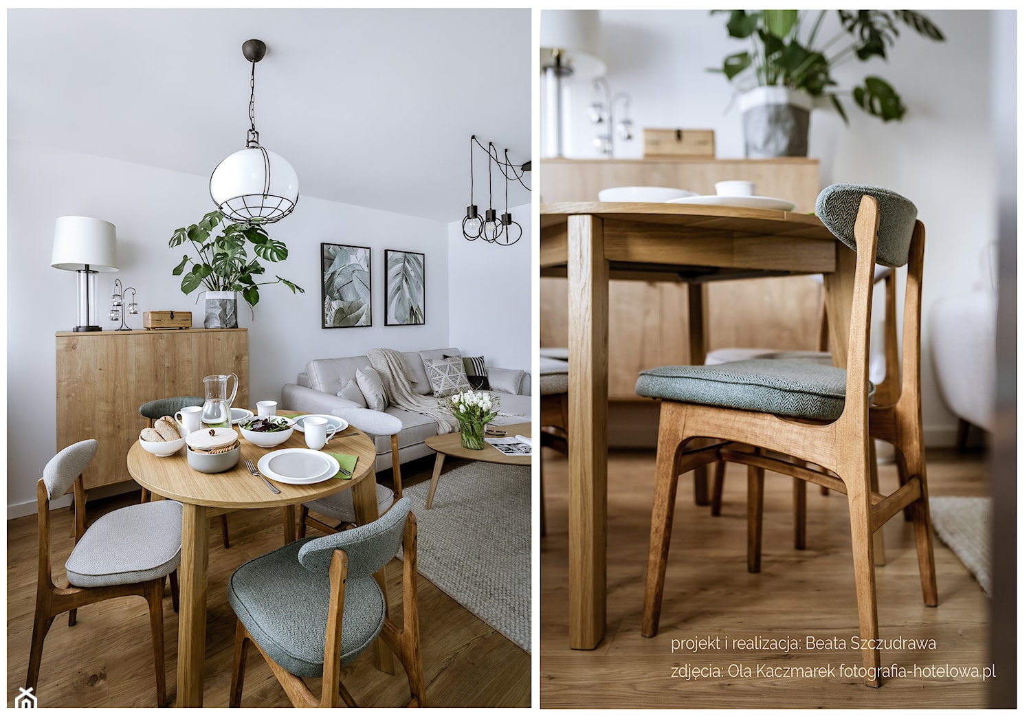 Mieszkanie w bloku dla kobiety - Średni biały salon z jadalnią, styl nowoczesny - zdjęcie od Beata Szczudrawa projektowanie wnętrz - Homebook
