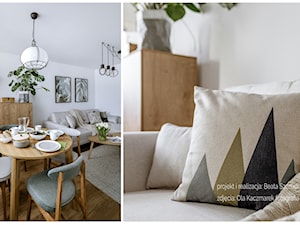 Mieszkanie w bloku dla kobiety - Średni biały salon z jadalnią, styl nowoczesny - zdjęcie od Beata Szczudrawa projektowanie wnętrz