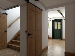 Rustykalny dom - Mały biały hol / przedpokój, styl rustykalny - zdjęcie od Beata Szczudrawa projektowanie wnętrz