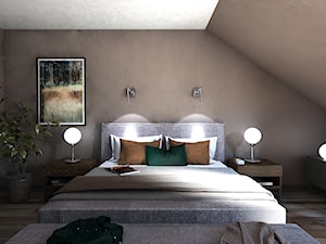 Dom w stylu nowoczesnym - Duża beżowa sypialnia na poddaszu - zdjęcie od Beata Szczudrawa projektowanie wnętrz