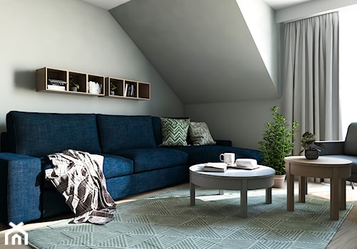 Dom w stylu nowoczesnym - Małe w osobnym pomieszczeniu z sofą szare biuro, styl nowoczesny - zdjęcie od Beata Szczudrawa projektowanie wnętrz