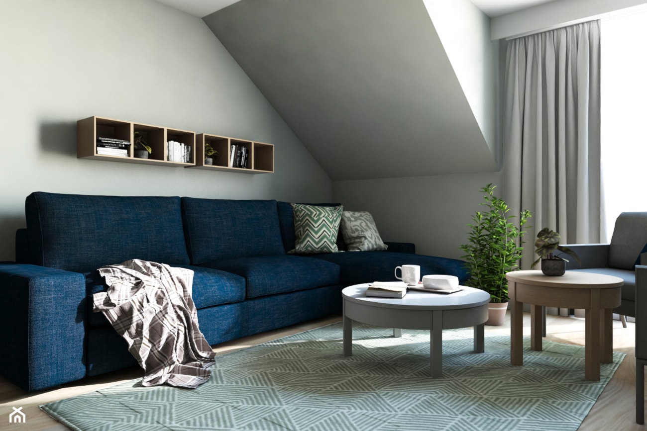 Dom w stylu nowoczesnym - Małe w osobnym pomieszczeniu z sofą szare biuro, styl nowoczesny - zdjęcie od Beata Szczudrawa projektowanie wnętrz - Homebook