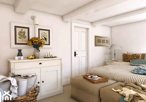 Rustykalny dom pod Zittau - Duża biała sypialnia, styl rustykalny - zdjęcie od Beata Szczudrawa projektowanie wnętrz