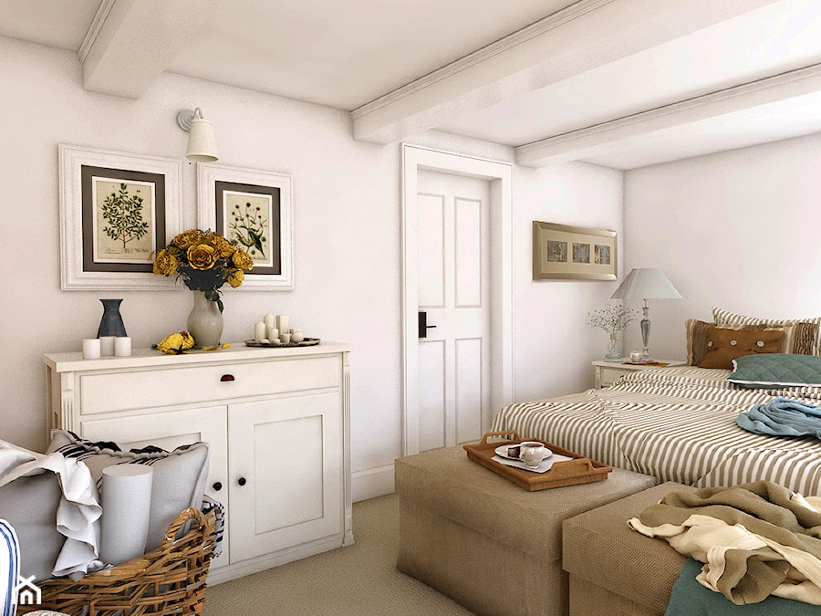 Rustykalny dom pod Zittau - Duża biała sypialnia, styl rustykalny - zdjęcie od Beata Szczudrawa projektowanie wnętrz