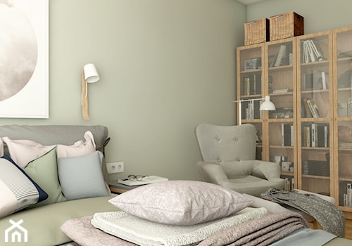 Mieszkanie w bloku - Średnia szara sypialnia, styl nowoczesny - zdjęcie od Beata Szczudrawa projektowanie wnętrz
