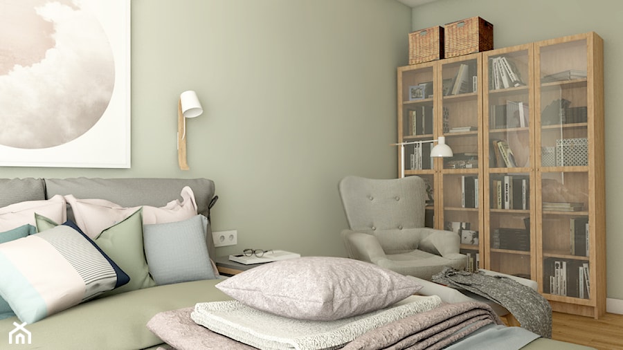 Mieszkanie w bloku - Średnia szara sypialnia, styl nowoczesny - zdjęcie od Beata Szczudrawa projektowanie wnętrz