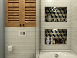 Mieszkanie w zabudowie bliźniaczej - Wrocław - Mała bez okna z punktowym oświetleniem łazienka, styl nowoczesny - zdjęcie od Beata Szczudrawa projektowanie wnętrz