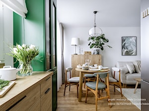 Mieszkanie w bloku dla kobiety - Jadalnia, styl skandynawski - zdjęcie od Beata Szczudrawa projektowanie wnętrz