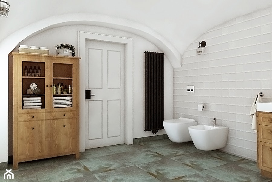 Rustykalny dom pod Zittau - Duża bez okna łazienka, styl rustykalny - zdjęcie od Beata Szczudrawa projektowanie wnętrz