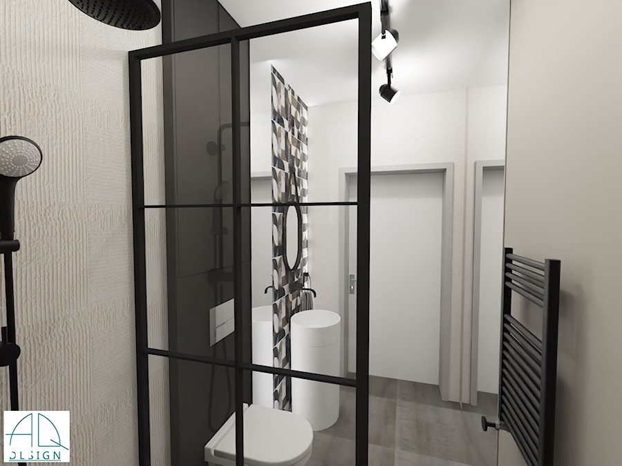 łazienka gościnna z oknem ver.2 - Łazienka, styl nowoczesny - zdjęcie od AQ Design