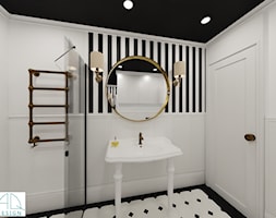 łazienka czarno-biała 1 - Łazienka, styl glamour - zdjęcie od AQ Design - Homebook
