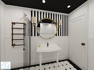 łazienka czarno-biała 1 - Łazienka, styl glamour - zdjęcie od AQ Design
