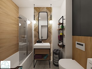 mieszkanie dla młodego singla, z nutą loftu - Łazienka, styl industrialny - zdjęcie od AQ Design