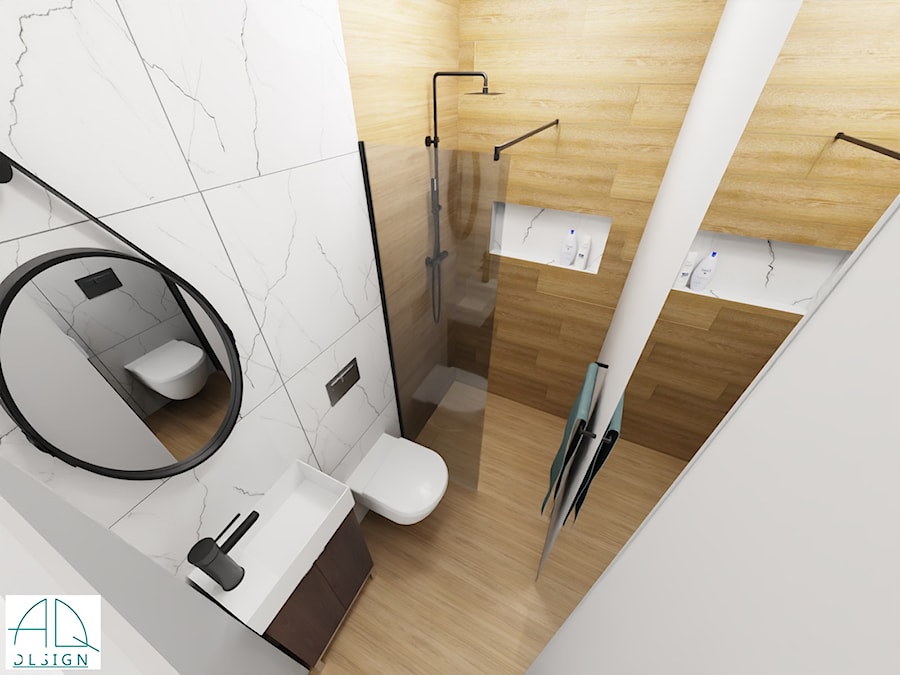mikro łazienka z WC - zdjęcie od AQ Design