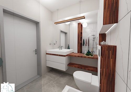 projekt łazienki ok 5m2 - ver.2 (wiosna 2020) - Łazienka, styl minimalistyczny - zdjęcie od AQ Design