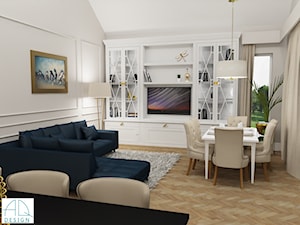 salon w stylu New Hamptons - zdjęcie od AQ Design