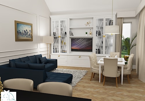 salon w stylu New Hamptons - zdjęcie od AQ Design
