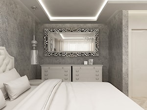 Apartament w Łodzi - Duża szara sypialnia, styl glamour - zdjęcie od BOKA Pracownia Wnętrz