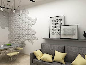 Mieszkanie Plac Bohaterów Getta - Duży biały szary salon, styl nowoczesny - zdjęcie od BOKA Pracownia Wnętrz