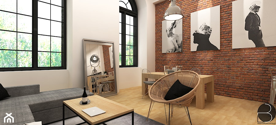 Salon w stylu industrialnym w Łódzkim lofcie - zdjęcie od BOKA Pracownia Wnętrz