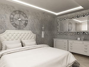 Apartament w Łodzi - Średnia szara sypialnia, styl glamour - zdjęcie od BOKA Pracownia Wnętrz