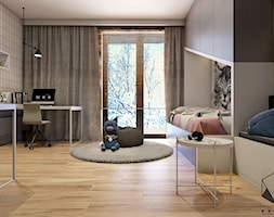 Projekt domu jednorodzinnego D18 - Gliwice - Duży szary pokój dziecka dla nastolatka dla chłopca dl ... - zdjęcie od BAGUA Pracownia Architektury Wnętrz - Homebook