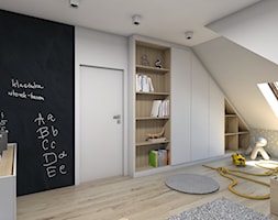 (Dom w okolicy Lublińca) Dom jednorodzinny 7 - Duży biały czarny szary pokój dziecka dla dziecka dla ... - zdjęcie od BAGUA Pracownia Architektury Wnętrz - Homebook
