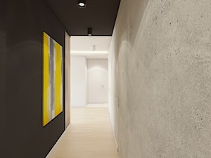 (Łódź) Projekt mieszkania 4 - Średni czarny hol / przedpokój, styl nowoczesny - zdjęcie od BAGUA Pracownia Architektury Wnętrz