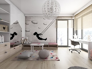 Pokoje dziecięce - Duży biały szary pokój dziecka dla dziecka dla dziewczynki, styl nowoczesny - zdjęcie od BAGUA Pracownia Architektury Wnętrz