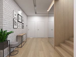 (Sochaczew) Projekt domu jednorodzinnego 8 - Duży biały hol / przedpokój, styl skandynawski - zdjęcie od BAGUA Pracownia Architektury Wnętrz
