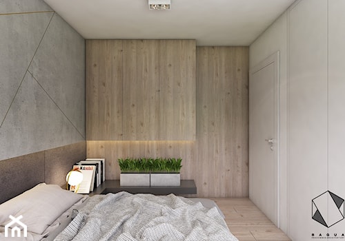 (Siemianowice Śląskie) Dom jednorodzinny 17 - Średnia biała sypialnia, styl nowoczesny - zdjęcie od BAGUA Pracownia Architektury Wnętrz