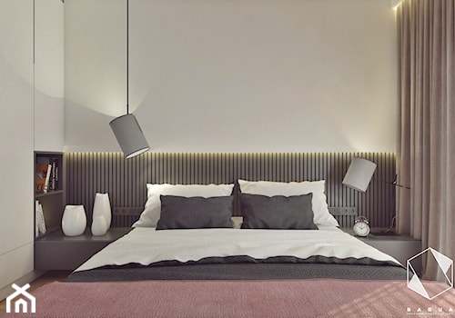 M11 - mieszkanie w Opolu - Mała szara sypialnia, styl nowoczesny - zdjęcie od BAGUA Pracownia Architektury Wnętrz