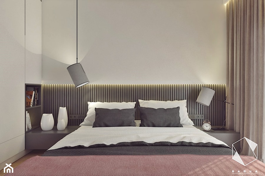 M11 - mieszkanie w Opolu - Mała szara sypialnia, styl nowoczesny - zdjęcie od BAGUA Pracownia Architektury Wnętrz