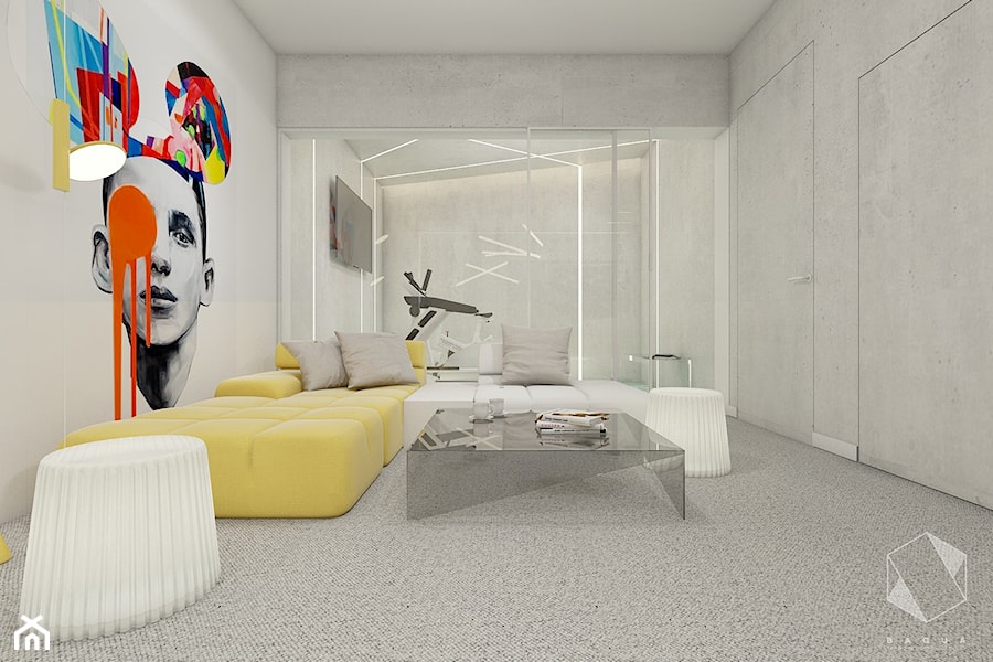 Rzeszów - D23 - Projekt domu jednorodzinnego 600 m2 - Salon, styl nowoczesny - zdjęcie od BAGUA Pracownia Architektury Wnętrz