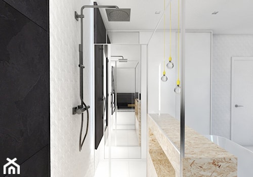 Projekt domu jednorodzinnego 6 - Średnia łazienka, styl nowoczesny - zdjęcie od BAGUA Pracownia Architektury Wnętrz