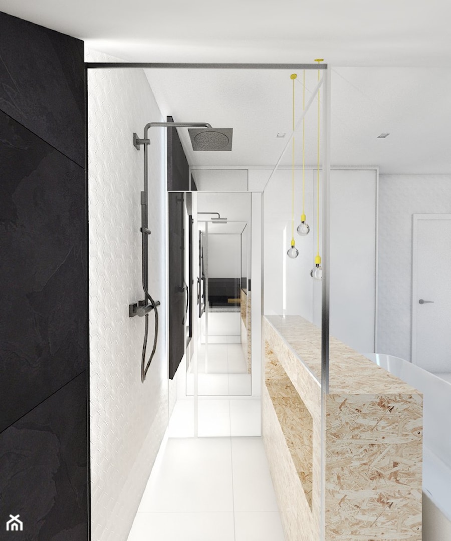 Projekt domu jednorodzinnego 6 - Średnia łazienka, styl nowoczesny - zdjęcie od BAGUA Pracownia Architektury Wnętrz