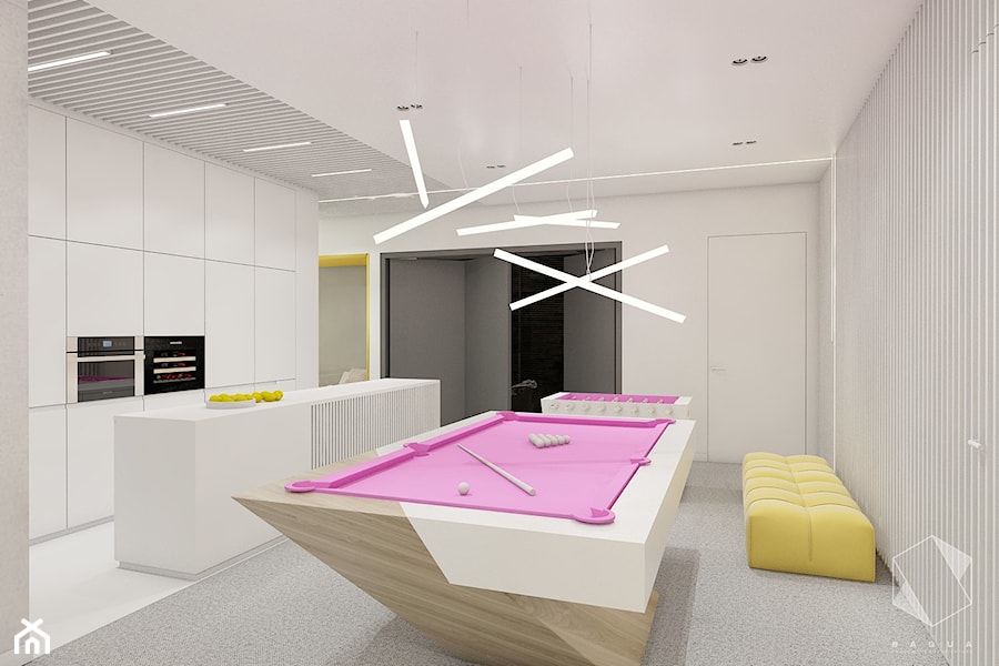 Rzeszów - D23 - Projekt domu jednorodzinnego 600 m2 - Salon, styl nowoczesny - zdjęcie od BAGUA Pracownia Architektury Wnętrz