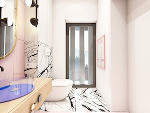 Rzeszów - D23 - Projekt domu jednorodzinnego 600 m2 - Średnia bez okna z lustrem z punktowym oświetleniem łazienka, styl nowoczesny - zdjęcie od BAGUA Pracownia Architektury Wnętrz
