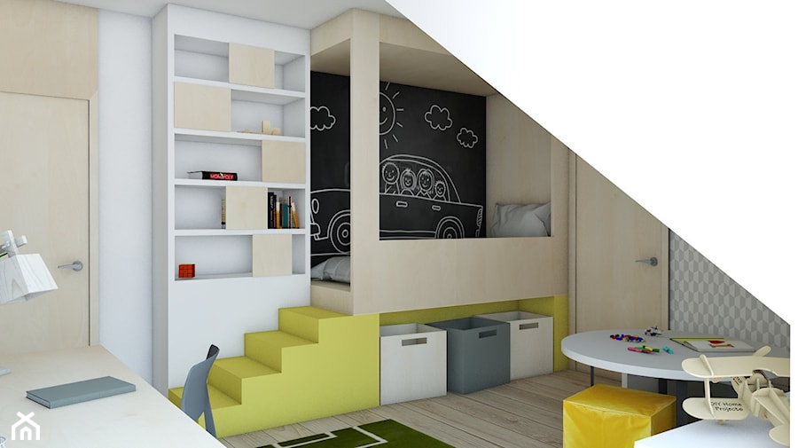 Pokoje dziecięce - Średni biały szary pokój dziecka dla dziecka dla chłopca, styl skandynawski - zdjęcie od BAGUA Pracownia Architektury Wnętrz
