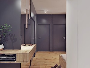 M11 - mieszkanie w Opolu - Średni biały czarny hol / przedpokój, styl nowoczesny - zdjęcie od BAGUA Pracownia Architektury Wnętrz